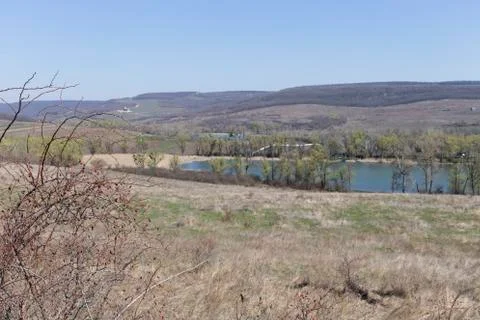 View with a lake. Stock Photos