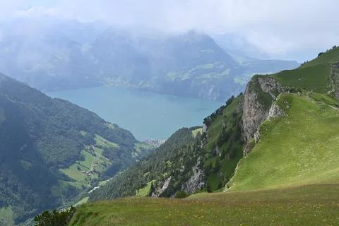 View with a lake Stock Photos