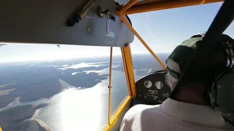 View of lake from plane Stock Footage 22100481