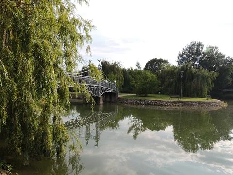 View of the lake with reflection Stock Photos