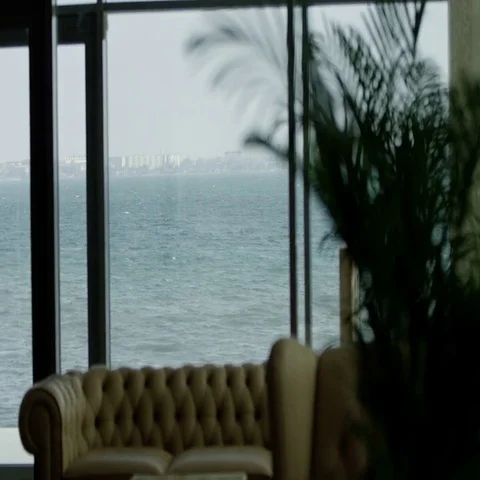 View of lake from the room Stock Footage 69544484