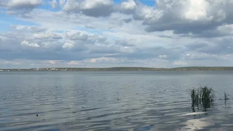 View of Lake Shartash from the shore Stock Footage 346487586