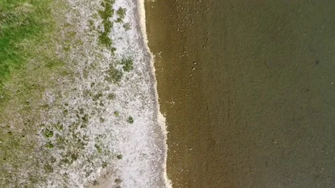 A view of the lake shore from a drone Video stock 274216730
