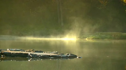 View of lake at sunrise Stock Footage 60690752