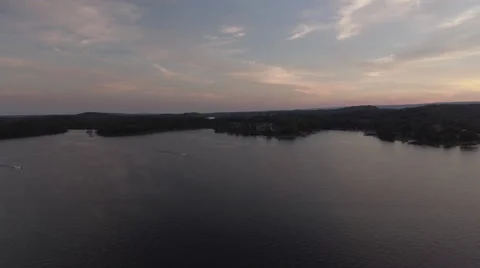 View of the Lake at Sunset Stock Footage 68716337