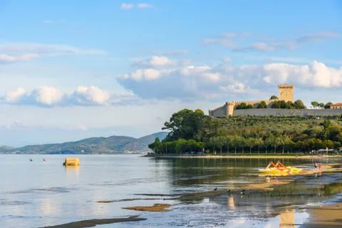 View of Lake Trasimeno 스톡 사진