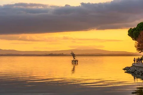 View of Lake Trasimeno Stock Photos