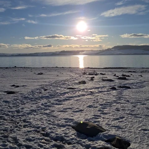 View of lake in winter Stock Footage 244859369