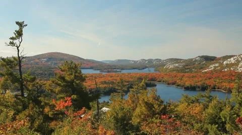View of the lakes of Killarney in autumn Stock Footage 12327548