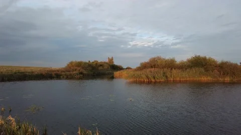 View of the lakes at sunset. sunset landscape Stock Footage 162410817