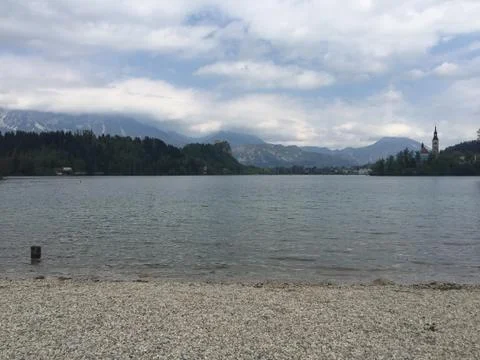 View from lakeshore Stock Photos