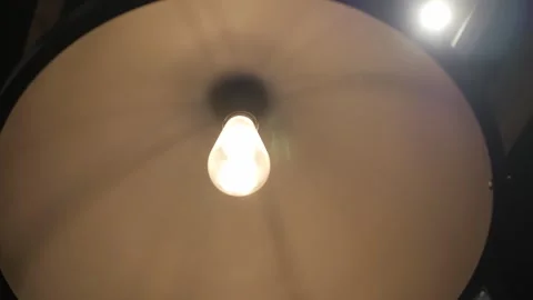 View of lamp light ceiling decoration in cafe with lonely ordinary minimal .. Stock Footage 276352942