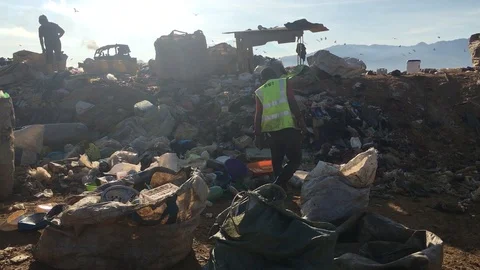 View of a landfill Stock Footage 127058728