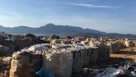 View of a landfill Stock Footage 127058771