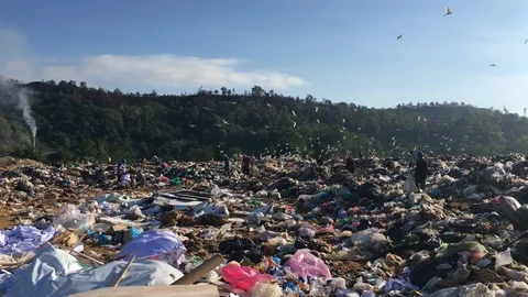 View of a landfill Stock Footage 127059051
