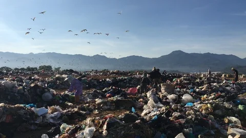 View of a landfill Stock Footage 127059330