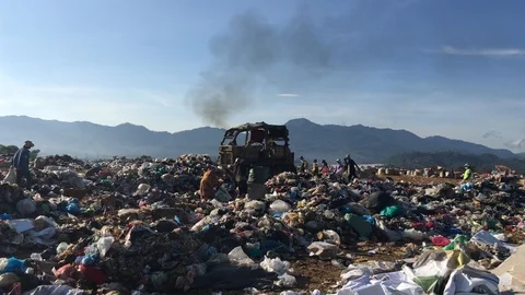 View of a landfill Stock Footage 127059908