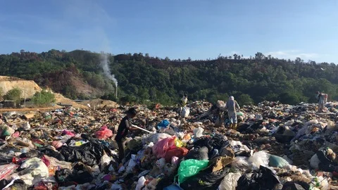 View of a landfill Stock Footage 127060034