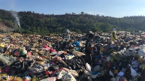 View of a landfill Stock Footage 127060061