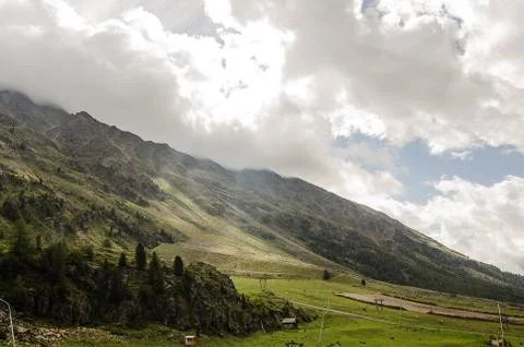 View of a landscape after an excursion on the Alps of the Trentino Alto Adige Stock Photos