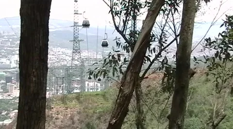 View of landscape of Caracas from firewall path San Bernandino, Stock Footage 321324559