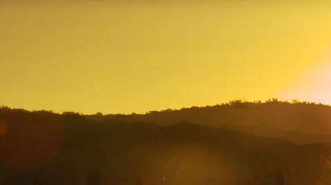 View of landscape at dusk Stock Footage 54591906