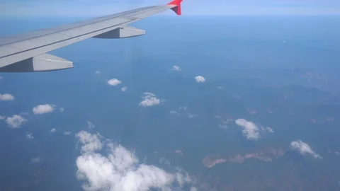View of landscape, High angle shot taken from an airplane Vídeo Stock 124543358