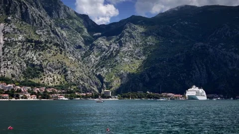 View of the landscape outside the town of Kotor. Stock Footage 276579985