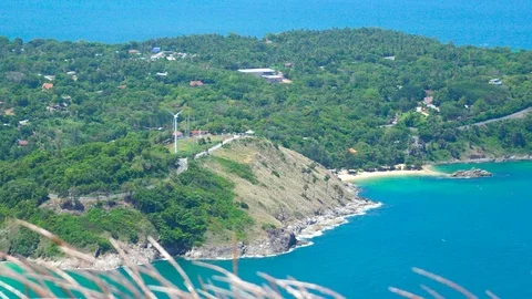 View of landscape phro thep cape, beach sea, phuket, thailand Stock Footage 112634622