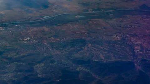 View of the landscape from the plane Stock Photos