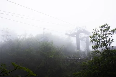 View landscape range mountain and cable car cableway for chinese people for.. Stock Photos