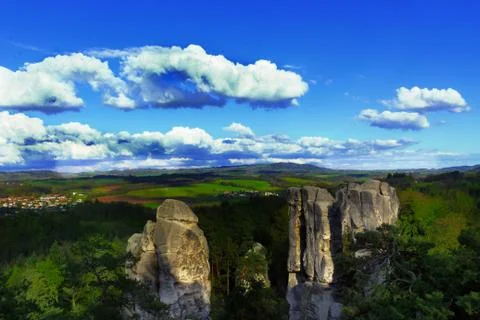 A view of the landscape with rocks Stock Photos