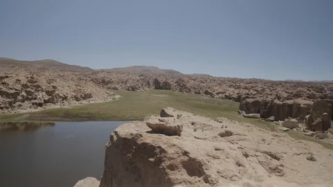 View of the Landscape at Uyuni Salt Flat, Bolivia. Stock Footage 125485190