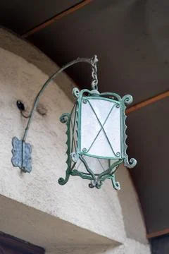 View of the lantern above the front door of the house Stock Photos