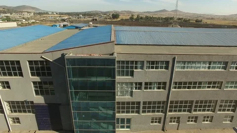 View of a large building Ariel shot Stock Footage 107194033