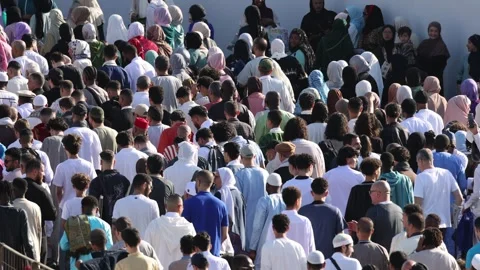 View of a large crowd gathered at Stade de l'Ill, France. Vidéo 335760446