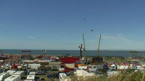 View of a large funfair/carnival  Video stock 148216