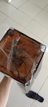 View of large marble cake without topping Stock Photos