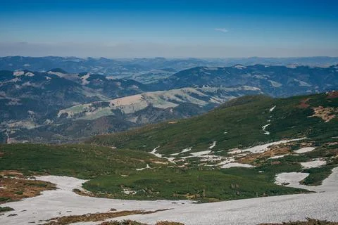 A view of a large mountain in the background Stock Photos