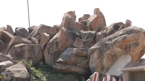 View of large rocks on the top of mountain Stock Footage 151939888