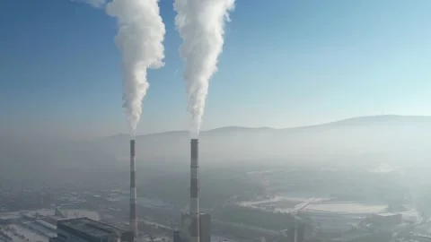 View of a large thermal power plant 库存影片 169273689