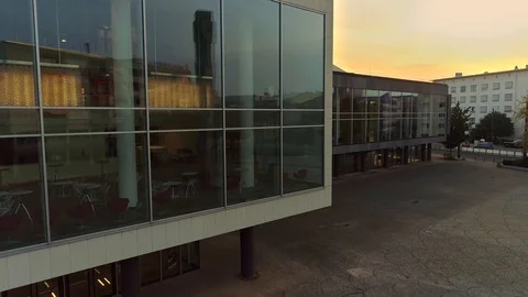 View of Large Window-front of Modern Building in Germany Video stock 120560458