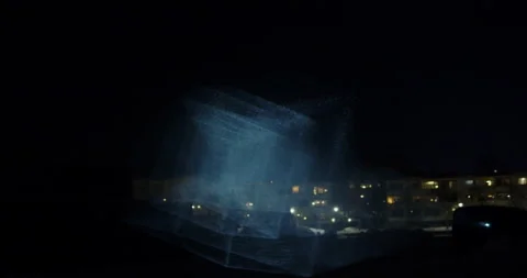 View of Laser show with different geometrical shapes at Old Porvoo Church Stock Footage 171525519