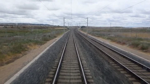 View of the last car of the train. high-speed train Stock-Footage 121988121