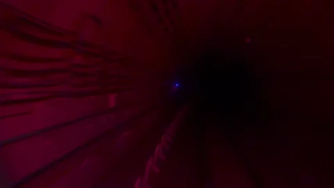 The view from the last coach of a driverless metro train Stock Footage 343196154