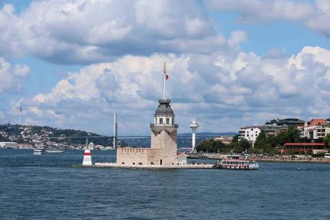 View of the Leander's Tower, Istanbul Stock Photos