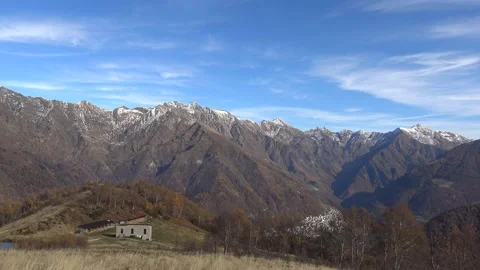 View on Legnone Mountain and Valvarrone  from Alpe Giumello Video stock 142327535