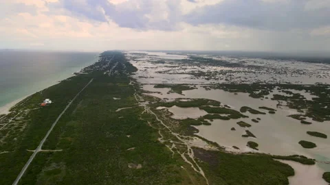 View of lengueta de Chelem in yucatan mexico Stock Footage 159386563