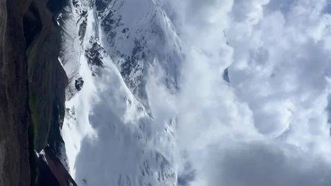 View of Lenin Peak, one of the highest peaks of Central Asia.  Stock Footage 252129929