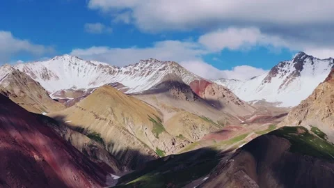 View of Lenin Peak, one of the highest peaks of Central Asia.  Stock Footage 254491317